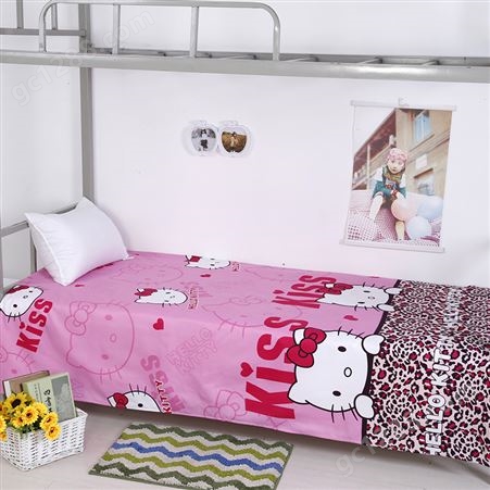 宿舍单人床单少女风卡通学生单个上下铺褥单架子床磨毛被单单件