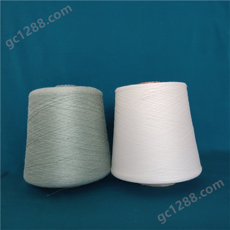 麻灰纱32s针织机织纯棉包芯纱常年供应 色牢度高